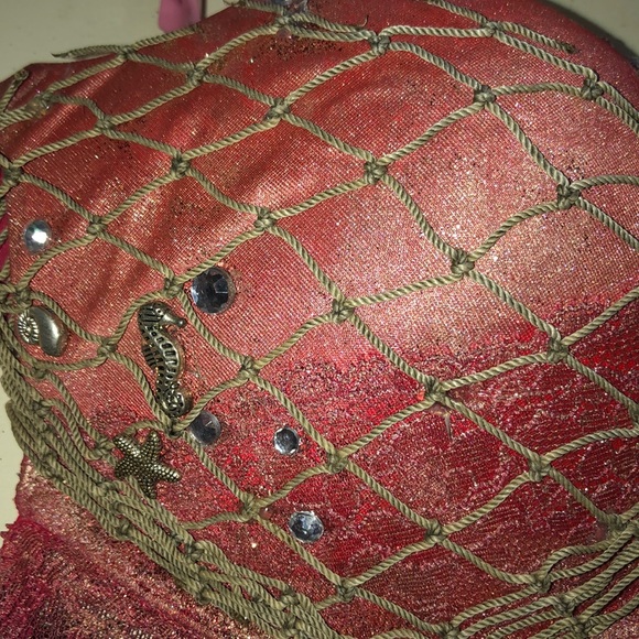 Red Mermaid Rave Bra - Picture 3 of 4